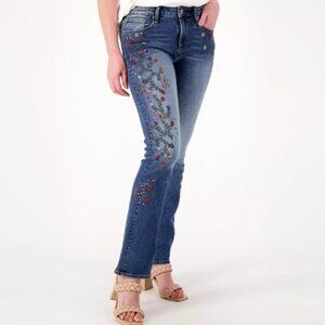 DRIFTWOOD Kelly  Classic Fit Jeans with Floral Embroidery Size 29 long